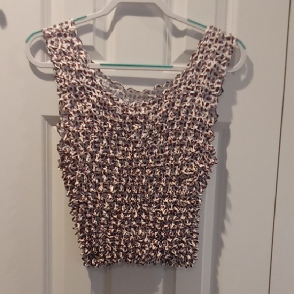 Vintage Tops - Vintage Textured Crop Top in Multicolor